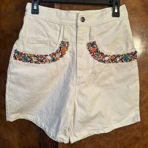 Barbie 1980s Jean beaded white shorts